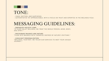 River Valley Wellness Style Guide tone
