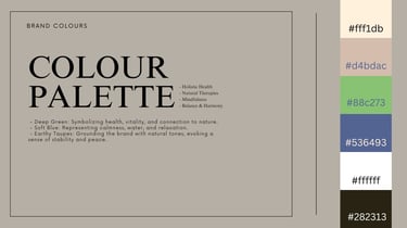 River Valley Wellness Style Guide colour palette