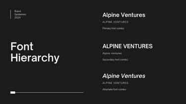 Alpine Ventures font hierarchy
