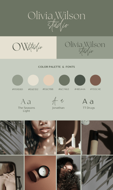 a one page style guide offering earthy tones