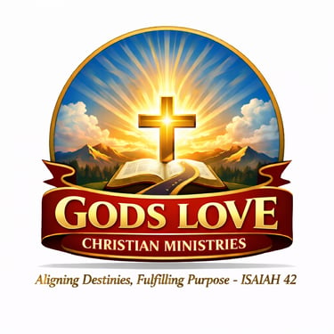 GODS LOVE CHRISTIAN MINISTRIES serves as a governing spiritual umbrella—birthing, covering, and advancing God-inspired ministries to fulfill divine purpose across nations logo