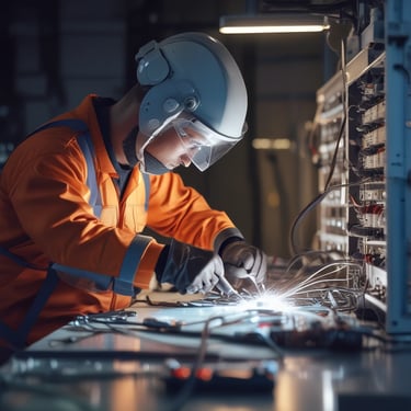 A person standing in the dirt with their feet up