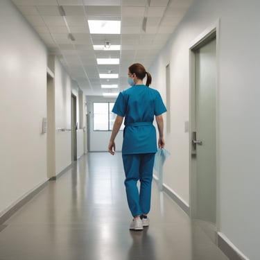 A person standing in the dirt with their feet up