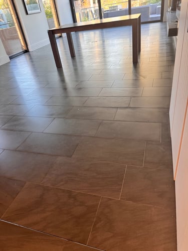 cleaned and sealed tile floor using colour enhancing sealer