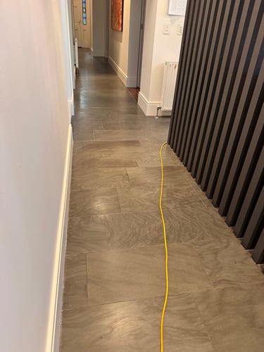 cleaned and sealed tiled floor using colour enhancing sealer