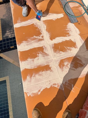 re-grouting pool area