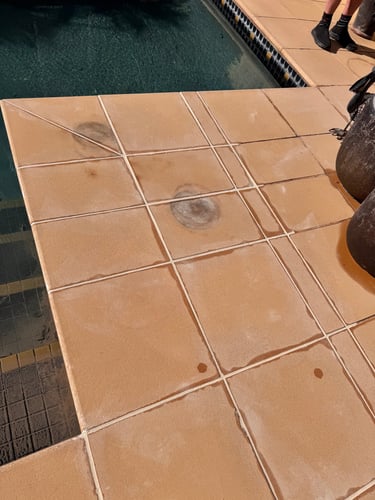 re-grouting pool area