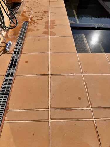 re-grouting pool area