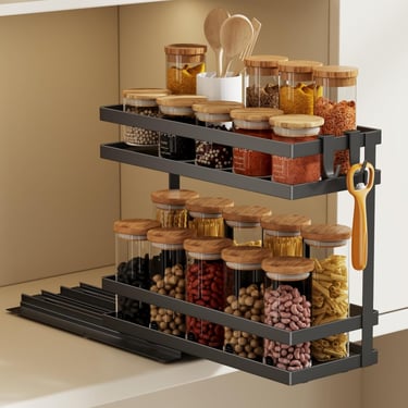 Magheo over door vertical spice rack no drill for apartment kitchen