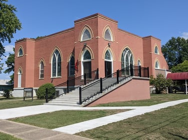 Moran United Methodist Church building, new stairs and new sidewalk