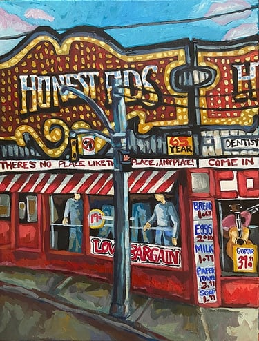 A painting of Toronto's legendary and chaotic department store: Honest Ed's