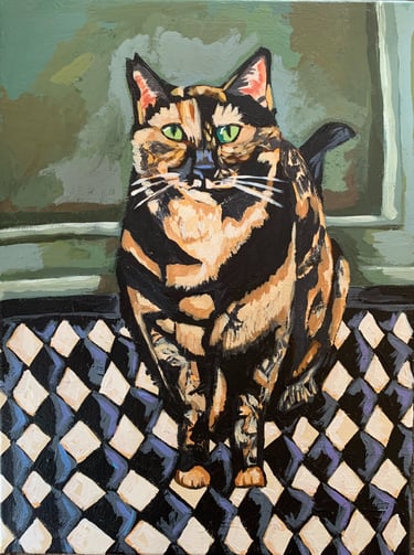A tabby cat pet portrait