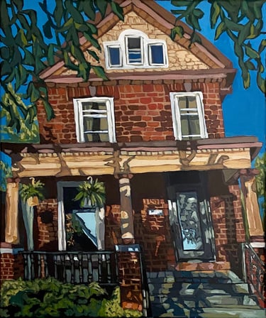 Commissioned painting of a house by Kate Land