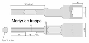 Martyr de frappe pour poteau à embases
