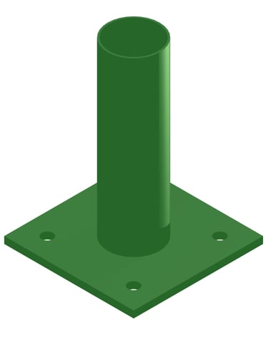 Platine plate soudée poteau rond