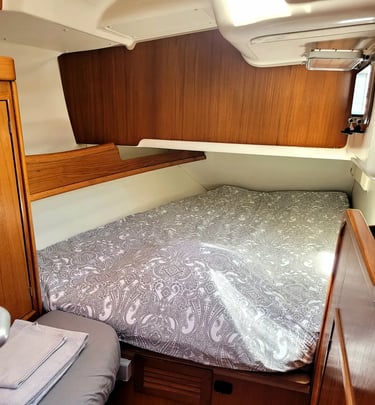 cabine arrière du voilier O'zen