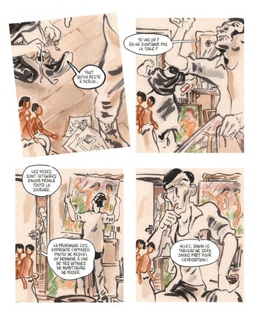 Un exemple de planche de la BD Deux filles nues