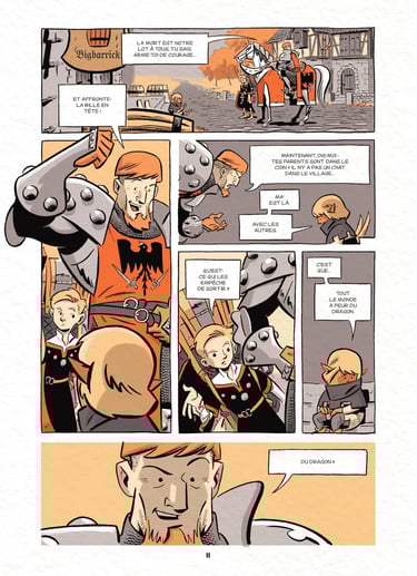 Planche 11 du tome 1 de la BD L'écuyer et son chevalier