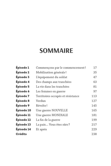 Sommaire du documentaire La première guerre mondiale