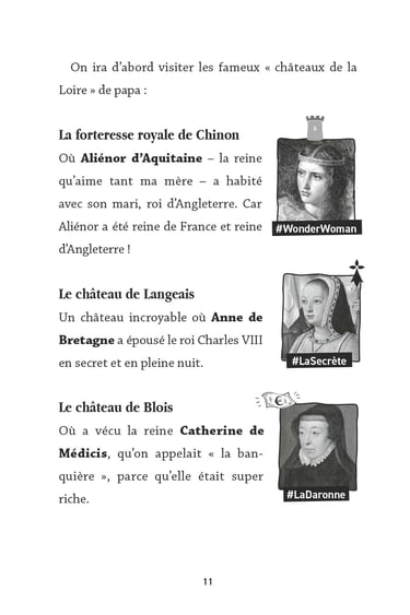 Page 11 du roman documentaire Les reines de France