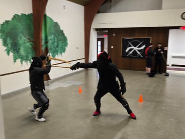 Instructor Neil in full contact sparring, Jian vs Miaodao.