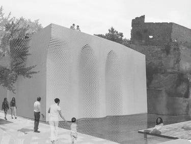 Citadel Square Cultural Urban Design Masonry Wall Archaeology Beirut Lebanon by Machado Silvetti