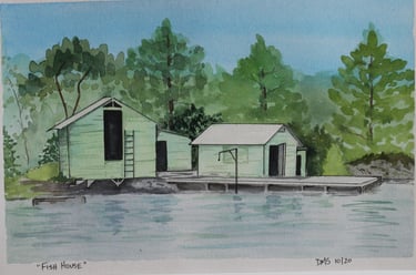 Watercolor of local fish house