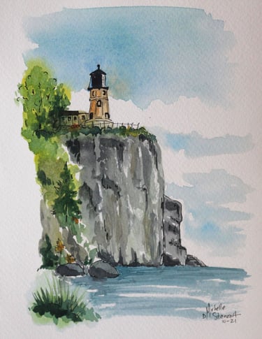 Watercolor of a local light house