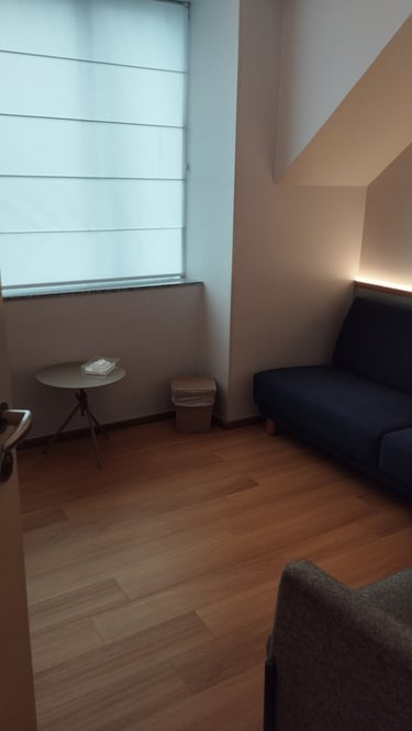 Sala de atendimento presencial, na Av. Paulista.