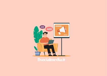 A digital marketing professional managing online ads and social media campaigns on a laptop.