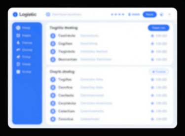 A modern digital interface showing logistics tracking with minimalist blue UI elements, conveying control and technology.