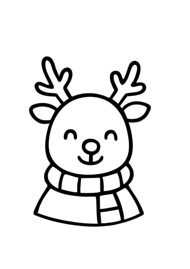 coloriage renne hiver