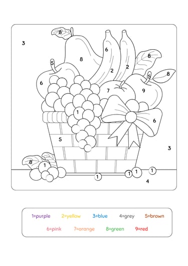 coloriage magique anglais fruit