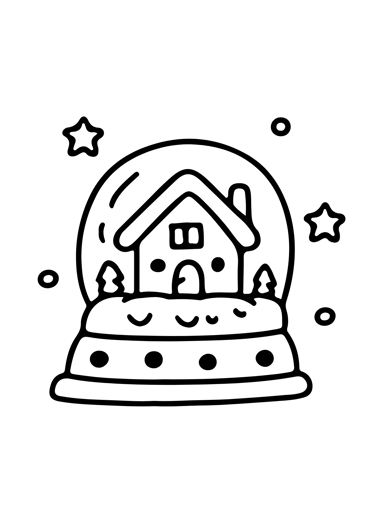 coloriage boule de neige hiver