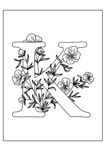 Coloriage lettre K