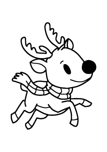 coloriage renne hiver