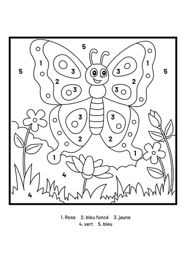 coloriage magique papillon printemps