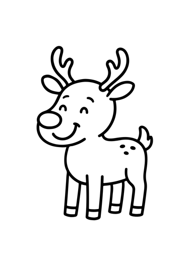 coloriage renne hiver