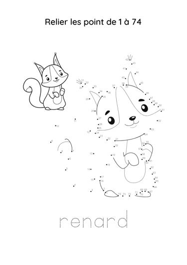 point à relier renard