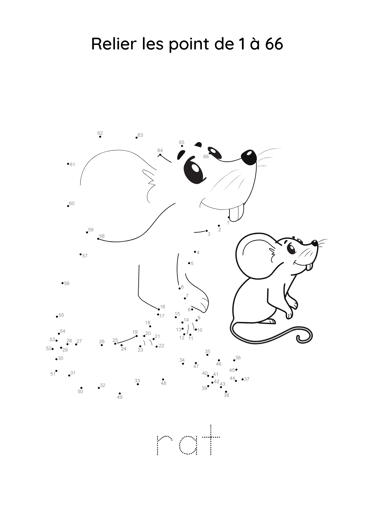 point à relier rat