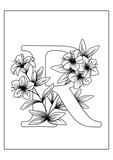 Coloriage lettre R