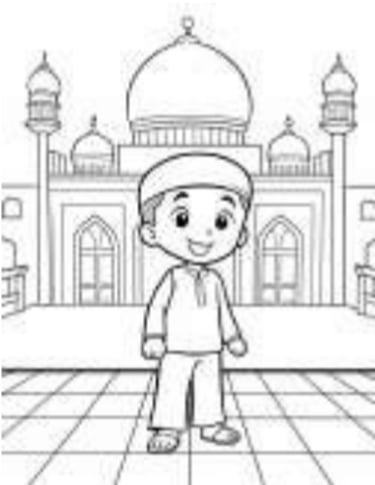 coloriage petit musulman
