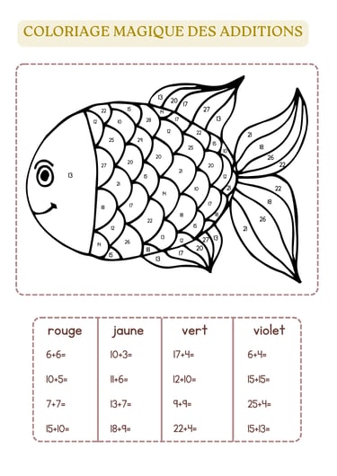 coloriage magique addition