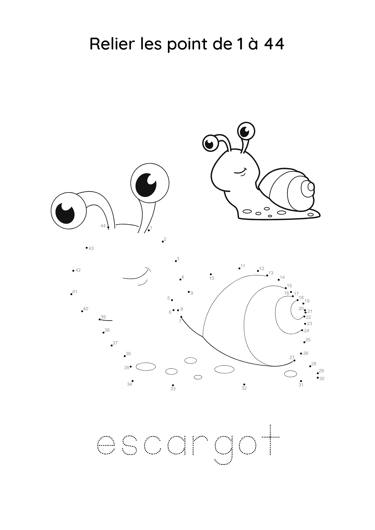 point à relier escargot
