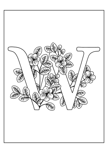 coloriage lettre W