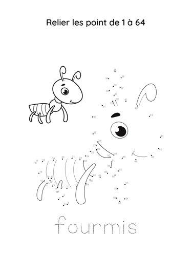 point à relier fourmis
