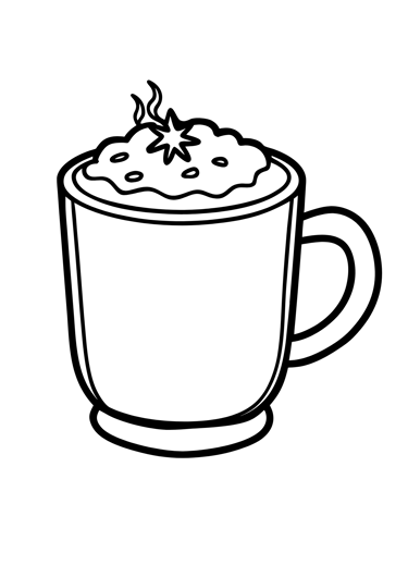 coloriage tasse de chocolat hiver