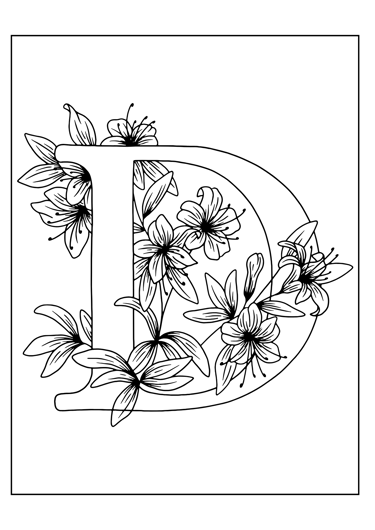 coloriage lettre D