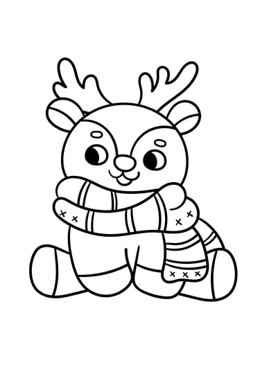 coloriage renne hiver