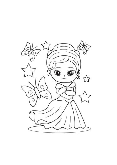 coloriage princesse papillon